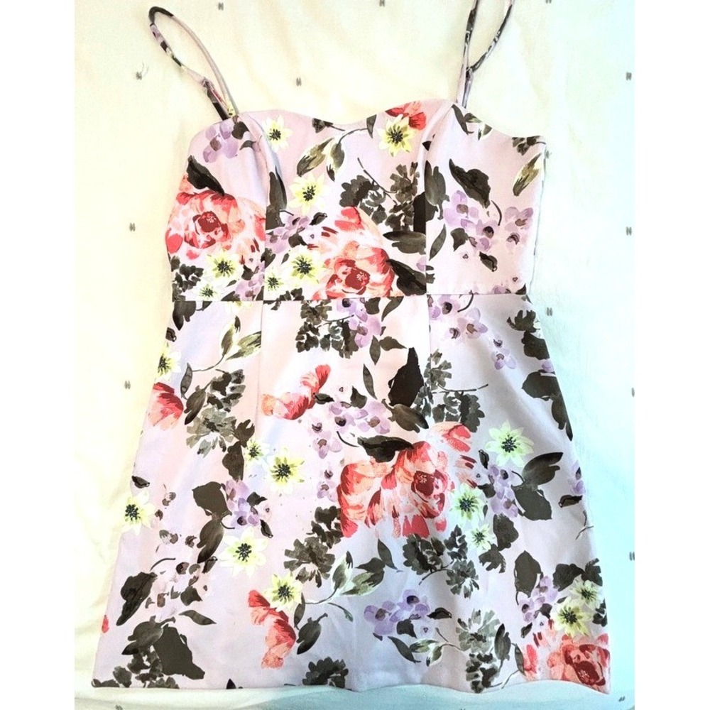 French Connection Whisper Floral‎ Mini Dress, Lilac, RARE PRINT Size 10